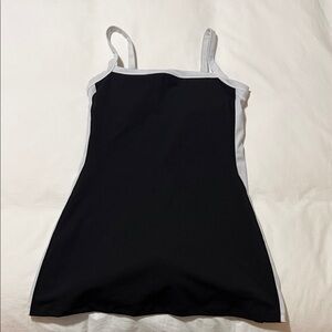 Anthropologie L Space Black Exercise Dress with White Trim